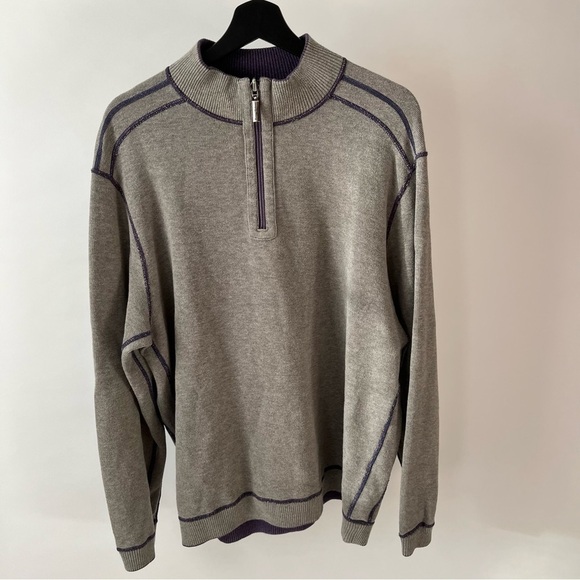 Tommy Bahama Flipshore Half-Zip Reversible Sweatshirt - Picture 10 of 12